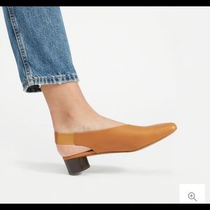 Everlane Square Toe Slingback In Burnt Orange